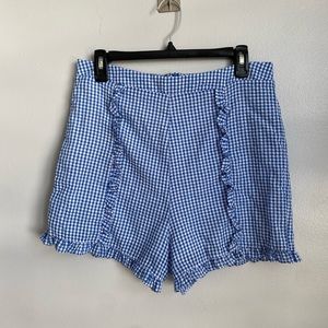 Gingham high waist shorts